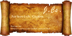 Jurkovich Csaba névjegykártya